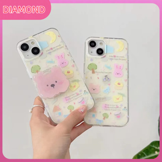 💲คูปองเคลม💲 case for iphone 11 12 หมีหลายตัว นำมาสนับสนุน เคส 14 13 12 11 pro max ซิลิโคนเหลว ทนทาน