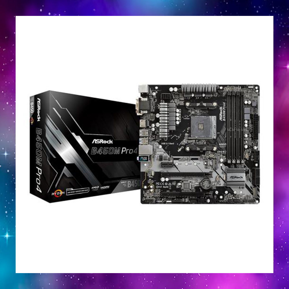 mainboard-เมนบอร์ด-am4-asrock-b450m-pro4-ใช้งานปกติ