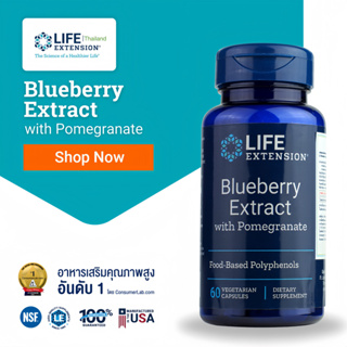 สินค้า LE Blueberry Extract and Promegranate Extract ดูแลผิว ต้านริ้วรอย บำรุงสมอง หัวใจ Life Extension Thailand