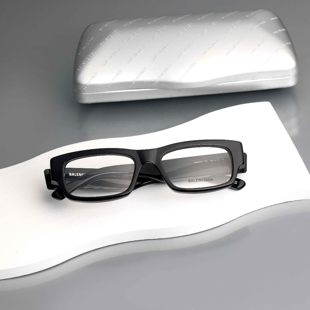 กรอบแว่นตา-balenciaga-รุ่น-bb0265o-001-size-53-mm-black-black-transparent