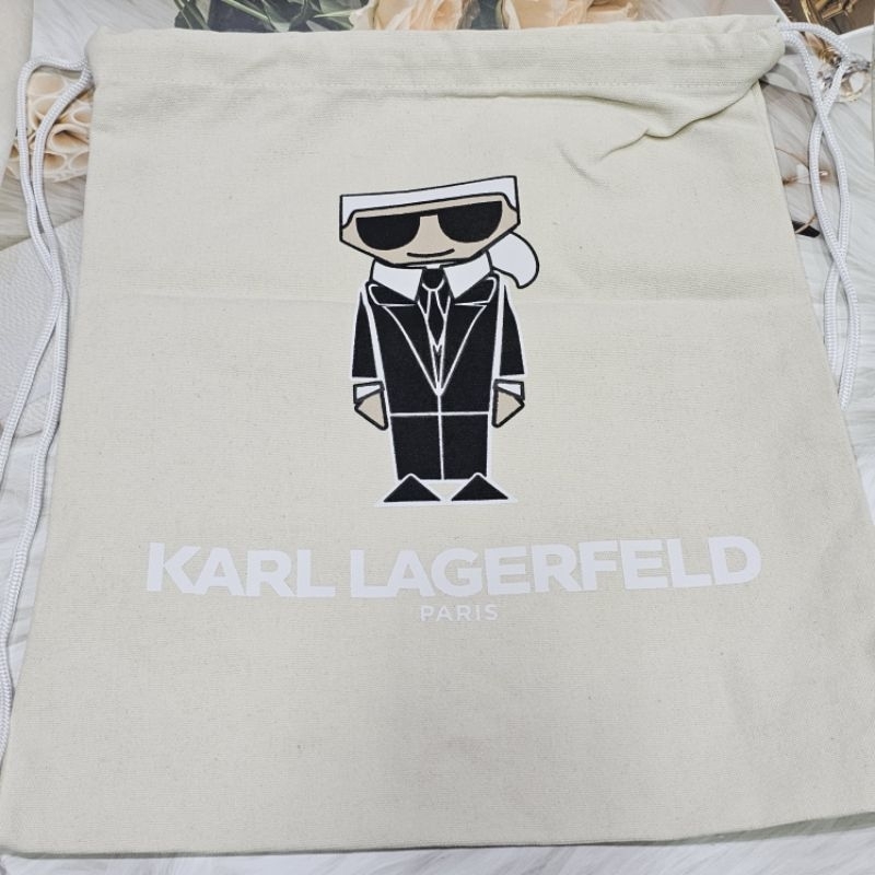 ของแท้-100-new-พร้อมส่ง-ถุงผ้า-สะพายหลัง-karl-lagerfeld