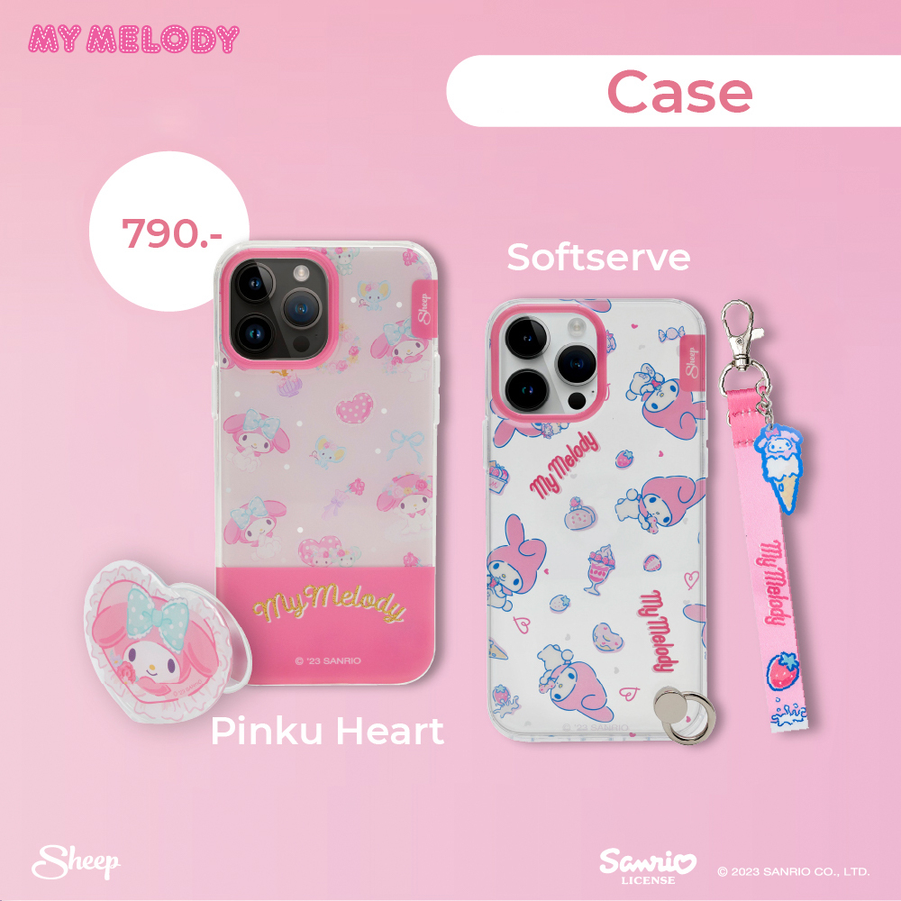 my-melody-and-kuromi-limited-collection-เคสสำหรับไอโฟนแถมฟรี-griptok-หรือ-strap-สายห้อย-ลายmy-melody-มายเมโลดี้