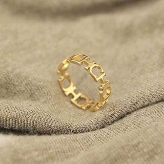 แหวนสแตนเลสCH สีทอง สวยสไตล์งานแบรนด์