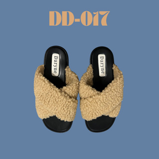 DARYNE: DD-017 รองเท้าแตะส้นตึก แบบขน