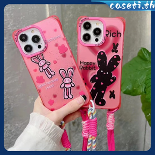 คูปองเคลม🎀เคสไอโ case for iphone 11 12 การ์ตูนกระต่ายสีชมพูสร้างสรรค์ เคส 14 13 12 11 pro max เคสโทรศัพท์มือถือกันกระแทก