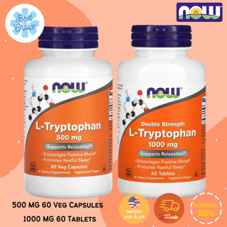 พร้อมส่ง✨ NOW Foods L-Tryptophan 500 mg Double Strength 1,000 mg แอลทริปโตเฟน