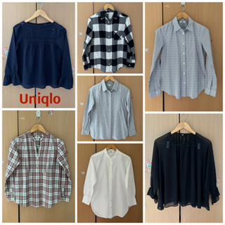 เสื้อเชิ้ตผู้หญิงแบรนด์ Uniqlo แท้💯%มือ2⬇️รายละเอียดเพิ่มเติมด้านล่างนะคะ