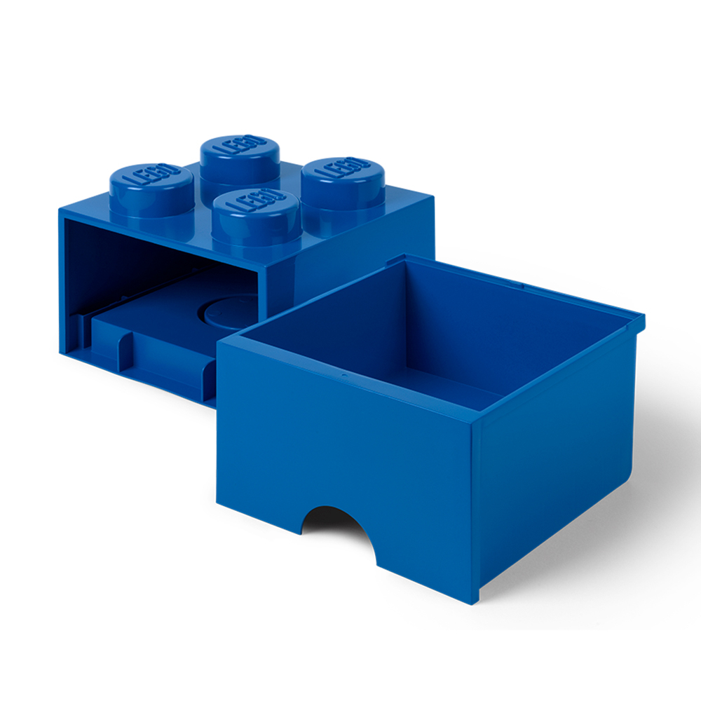 กล่องเลโก้-มีลิ้นชัก-กล่องใส่เลโก้-lego-brick-drawer-4-knob-สีน้ำเงิน-blue-25x25x18-cm-ของแท้