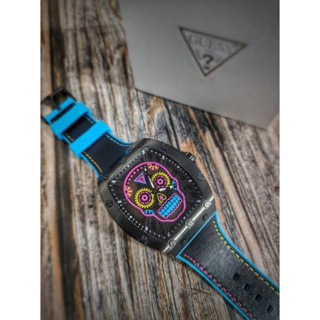 (ผ่อน0%) นาฬิกา GUESS Black Case Black Silicone Watch GW0506G1 Black  สายยาง สีดำ ขอบฟ้า หน้าปัด ลายกราฟฟิก 43 มม.