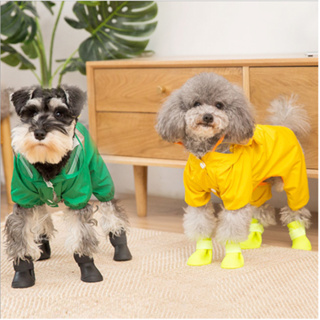 รองเท้าสัตว์เลี้ยง กันน้ำแบบยาง สีลูกกวาด สำหรับสุนัข ป้องกันเชื้อแบคทีเรีย