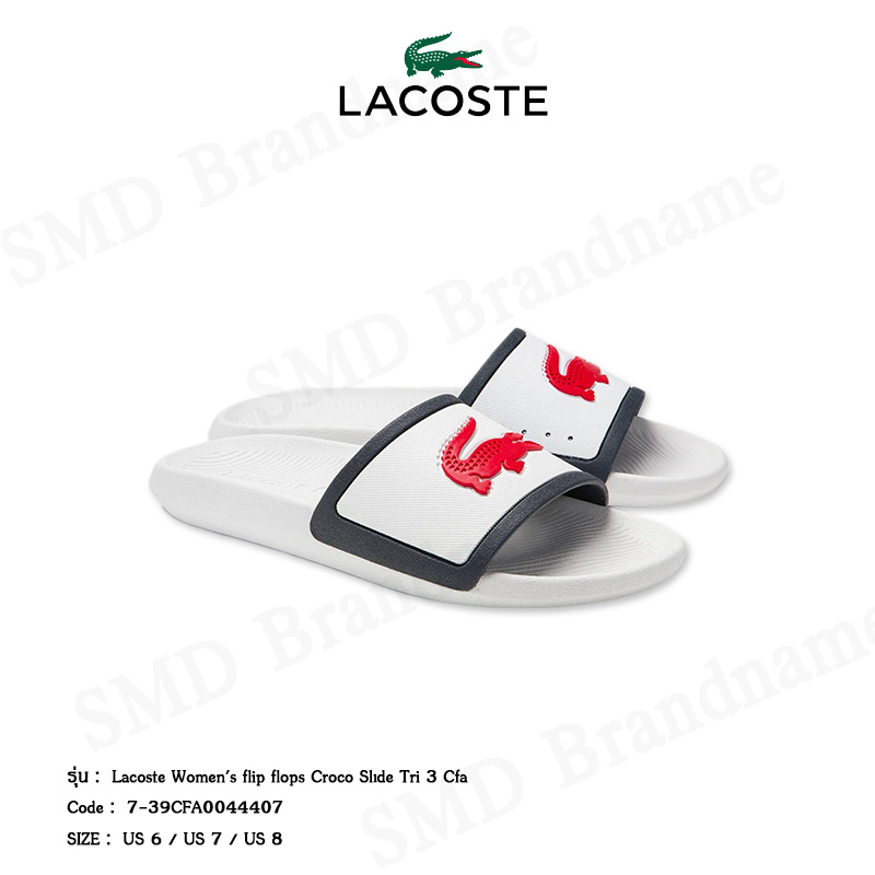 Lacoste รองเท้าแตะ รุ่น Lacoste Women's flip flops Croco Slıde Tri 3