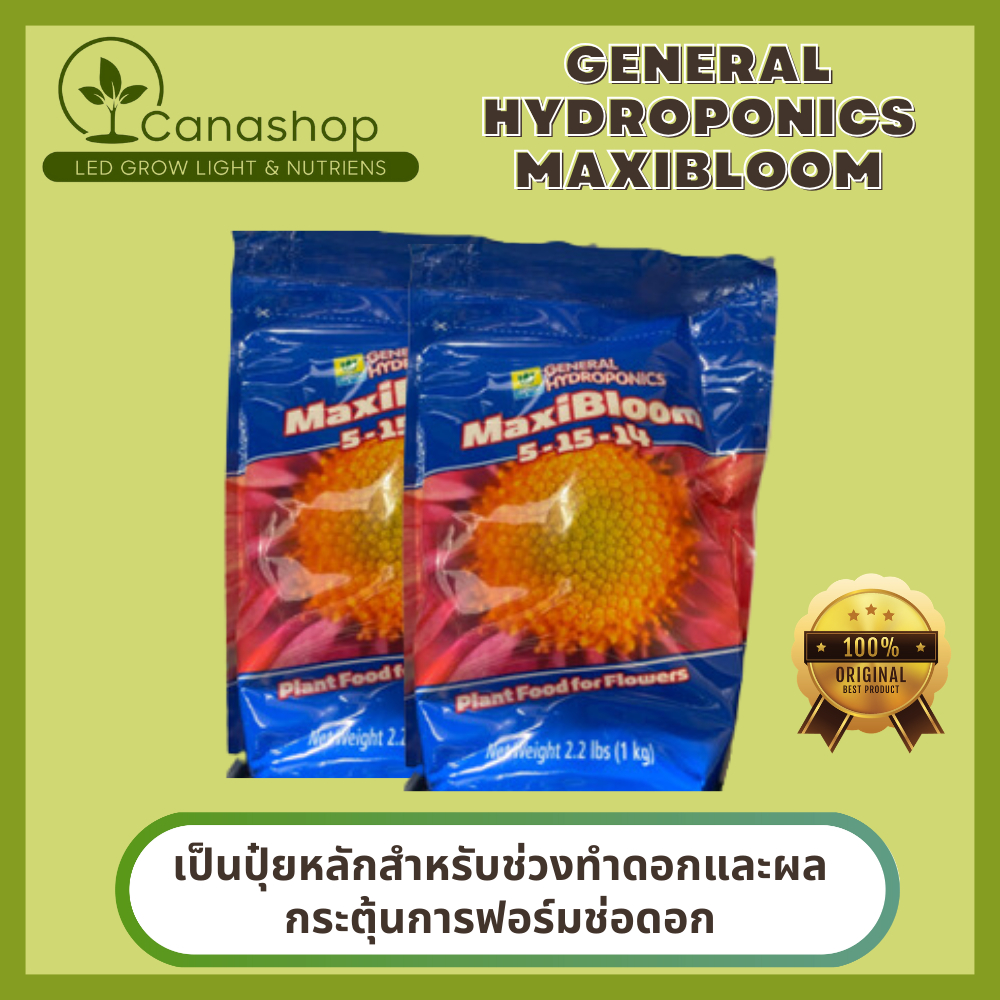 General Hydroponics MaxiBloom เป็นปุ๋ยหลักสำหรับช่วงทำดอกและผล กระตุ้น ...