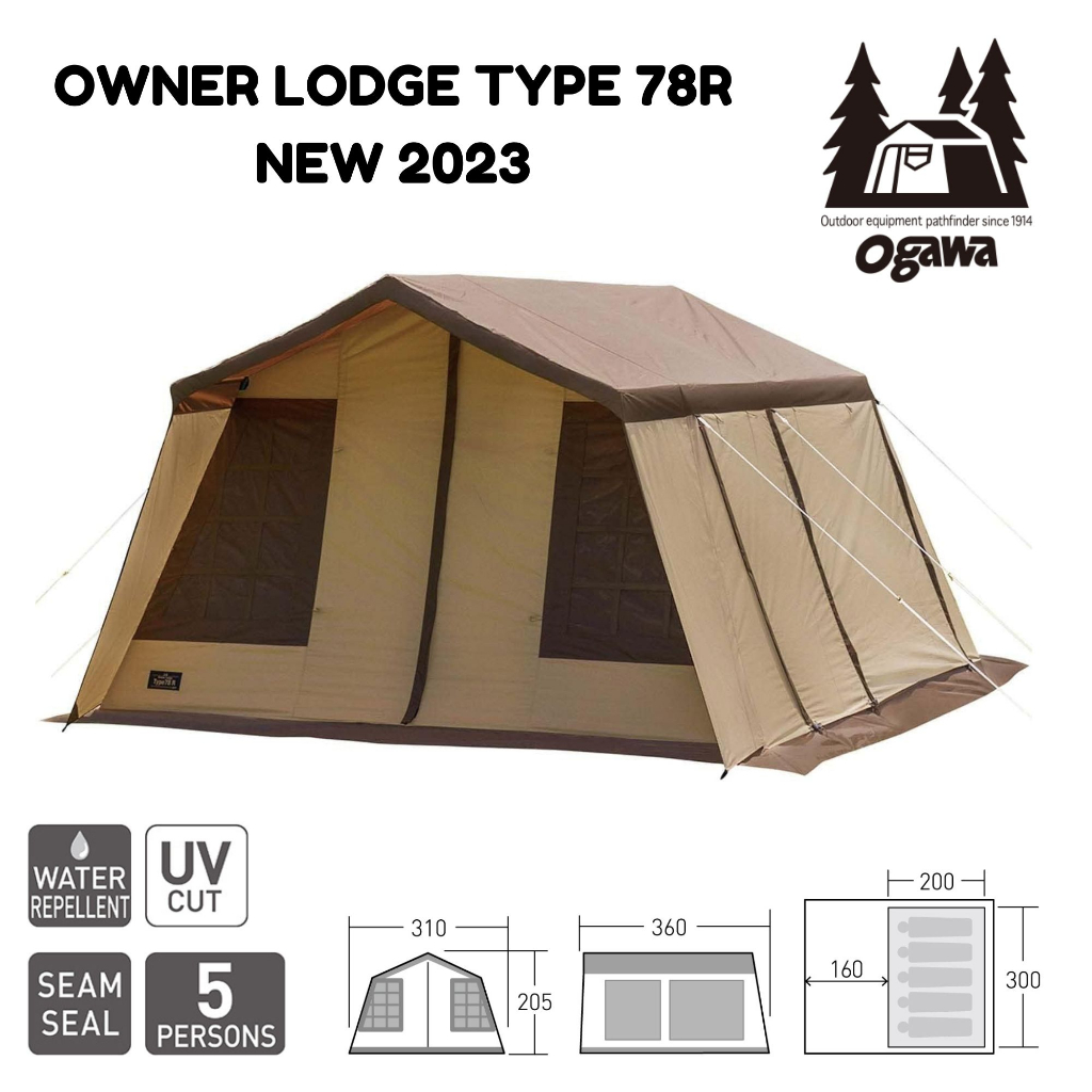 Ogawa 2755 Owner Lodge Type 78R Tent 5 People Sand Beige x Ogawa 2755 Owner Lodge Type 78R Tent 5 People Sand Beige x