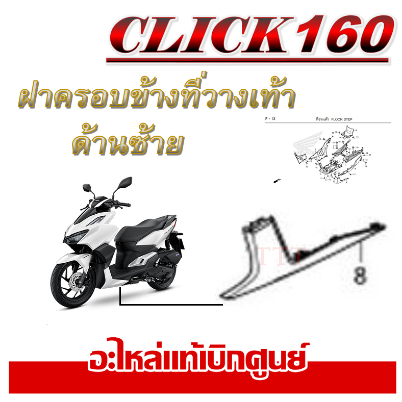 ชุดสี click160 คลิก 160 สีขาว-ดำ แท้ศูนย์ HONDA CLICK160 สินค้าเบิก ...