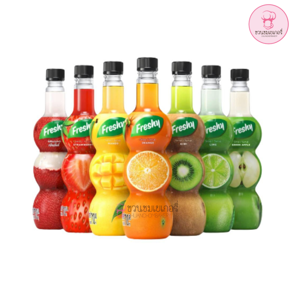 ไซรัป-freshy-น้ำผลไม้-710ml-ผสมเนื้อผลไม้เข้มข้นเฟรชชี่-หอมกลิ่นผลไม้-สูตรเข้มข้น-เมนูไหนก็อร่อย