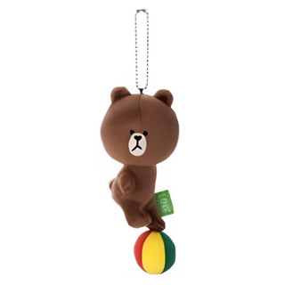 แท้ 100% จากญี่ปุ่น พวงกุญแจ ไลน์ LINE Character Anime Brown BR-6 Plush Doll Ball Chain