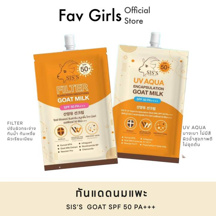 SIS's Goat Milk กันแดดนมแพะ UV Aqua Encapsulation / Filter Sunscreen ...