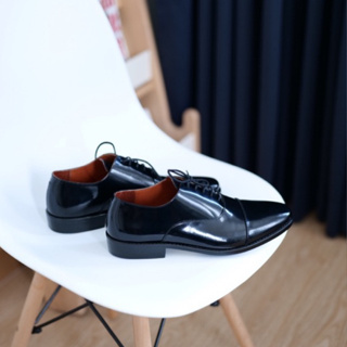 captoe oxford black semi premium รองเท้าแบบผูกเชือกออคฟอด