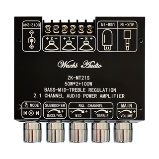 ZK-MT21S TPA3116 2.1 แชนเนลบลูทู ธ เสียงเพาเวอร์แอมป์บอร์ดซับวูฟเฟอร์ 50W * 2 + 100W