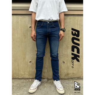 BUCKOFF | กางเกงยีนส์ ทรงขากระบอกเล็กเข้ารูป Slim Fit เอวกลาง ผ้ายืดสวมใส่สบาย กางเกงยีนส์ผู้ชาย | SM-7002