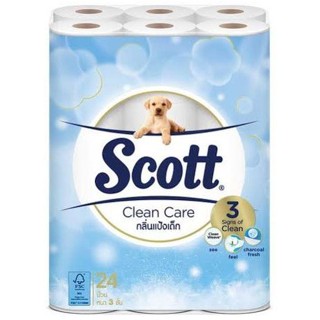 *Scott กระดาษทิชชู่  สก๊อตต์ คลีนแคร์ กลิ่นแป้งเด็ก แพ็ค 24 ม้วน 4233