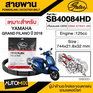 สายพาน YAMAHA GRAND FILANO (ปี2016) POWERLINK SCOOTER BELT สายพานมอเตอร์ไซค์ อะไหล่มอไซค์ อะไหล่แต่ง มอเตอร์ไซค์ MB0051