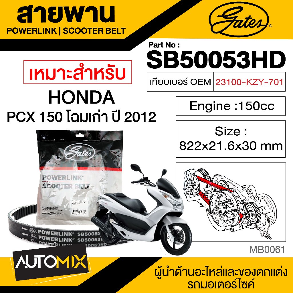 สายพาน-honda-pcx-โฉมเก่า-2013-powerlink-scooter-belt-สายพานมอเตอร์ไซค์-อะไหล่มอไซค์-อะไหล่แต่ง-มอเตอร์ไซค์-mb0061