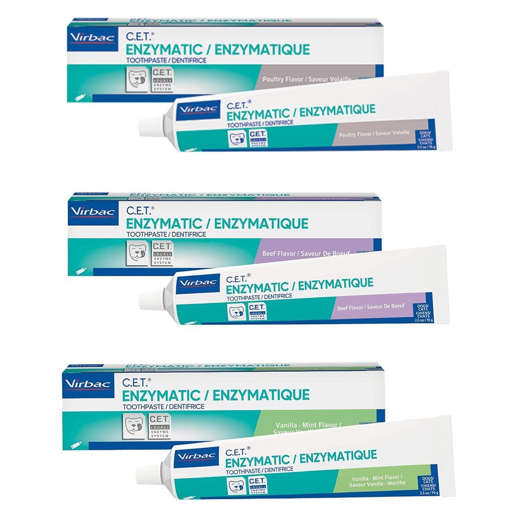 รูปภาพของVirbac C.E.T Toothpaste แปรงสีฟัน ยาสีฟัน สำหรับสุนัขและแมว 70 กรัมลองเช็คราคา