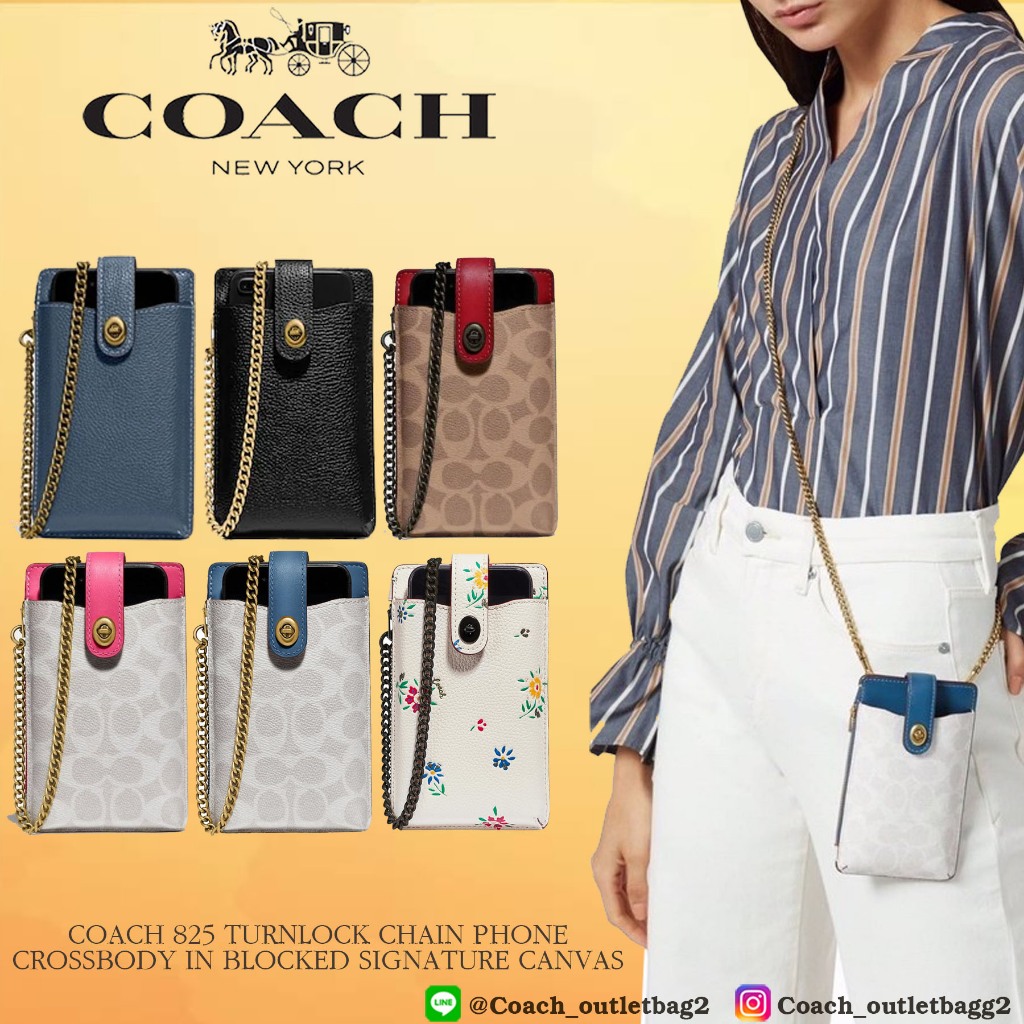 Turnlock chain phone crossbody in blocked signature canvas sale