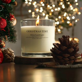 [Merry Christmas 🎄 ]Organic Soy Wax Scented candle, Christmas time scent เทียนหอมออร์แกนิกไขั่วเหลือง กลิ่นคริสต์มาสไทม์