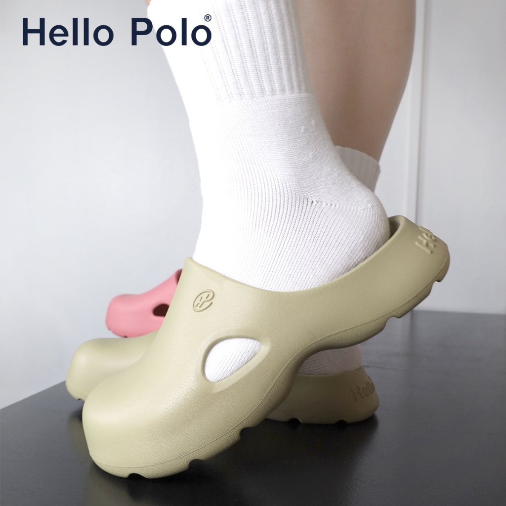 Hello Polo HP8006Wรองเท้าแตะ รองเท้าหัวโต เขียวมัทฉะ นุ่มและเสริมความ ...