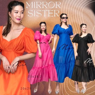 🔖ป้าย Mirrorsister​ 20628.2 เดรสยาวทรงสวย ดีเทลแขนกระปุกพอง ช่วงคอ5เหลี่ยมเว้าสวย เข้ารูปช่วงเอว ชายปล่อยบานทรงAพริ้ว