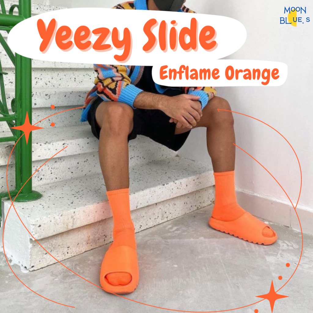 [พร้อมส่งด่วน] ของแท้100% Yeezy Slide Enflame Orange สีส้ม Enflame ...