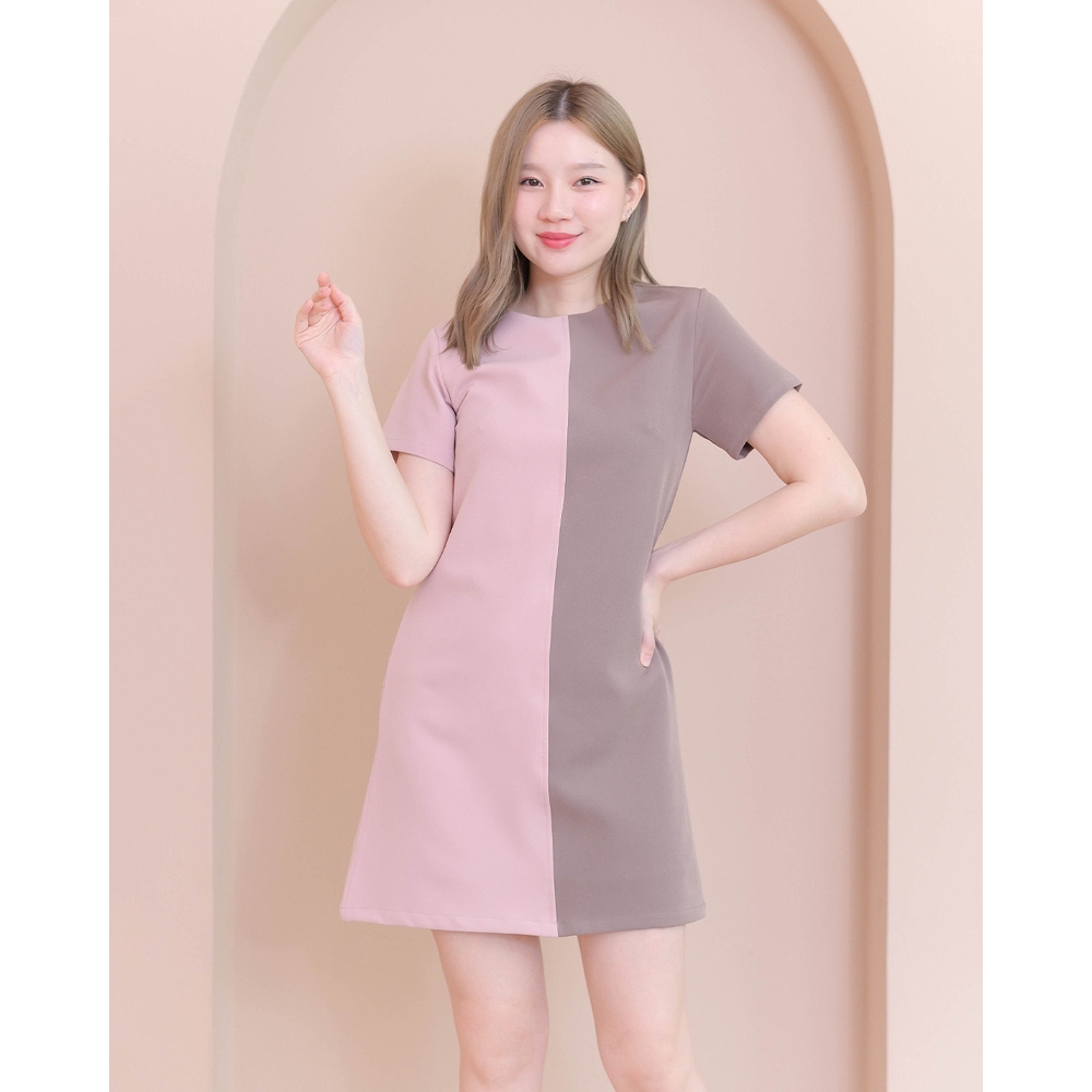 crayonbrand-ชุดเดรส-รุ่น-twotone-half-dress