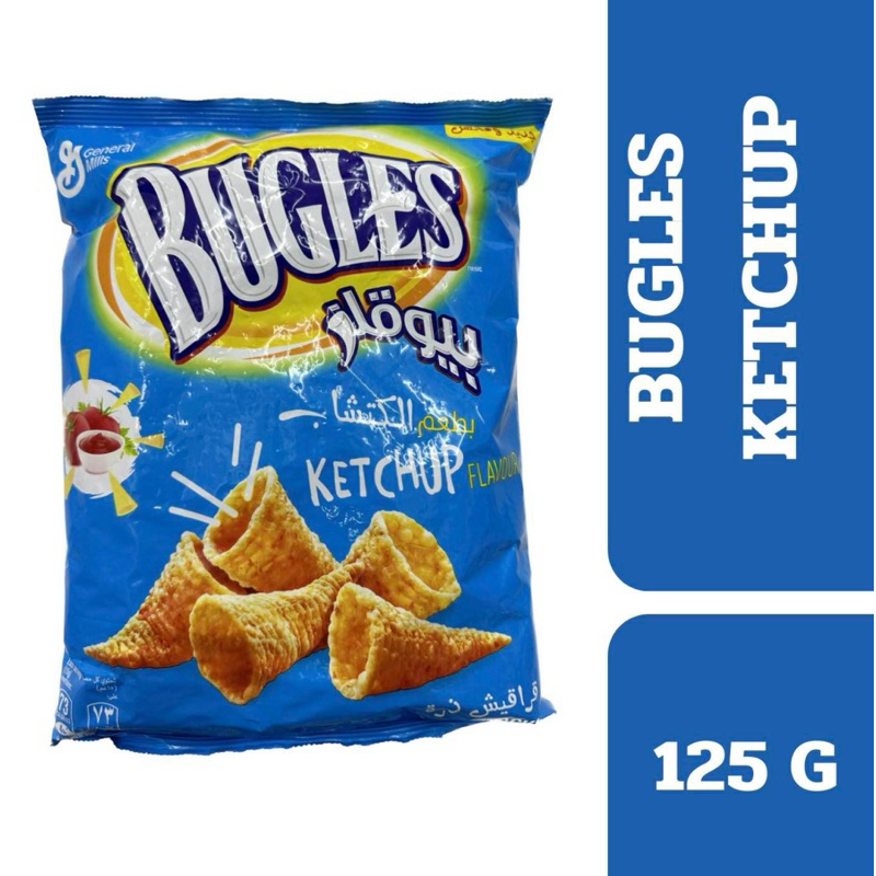 Bugles Ketchup flavour corn Snack 125g++ บลูเกลส ขนมข้าวโพดรสมะเขือเทศ