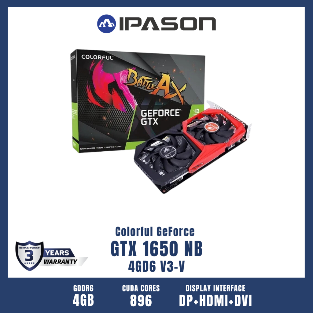 colorful-gpu-การ์ดจอ-การ์ดแสดงผล-รุ่น-geforce-gtx-1650-nb-4gd6-v-4gb-คอมพิวเตอร์-เล่นเกม-รับประกัน-3-ปี-โดย-ipason