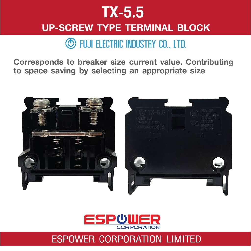 TX-5.5 Fuji Up-Screw type terminal block | Shopee Thailand