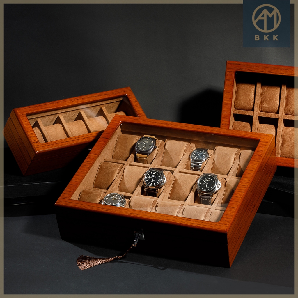 รูปภาพของกล่องไม้ใส่นาฬิกา เก็บสะสมนาฬิกาได้ 5-18 เรือน Watch Box กล่องนาฬิกา กล่องเก็บนาฬิกา กล่องใส่นาฬิกาลองเช็คราคา