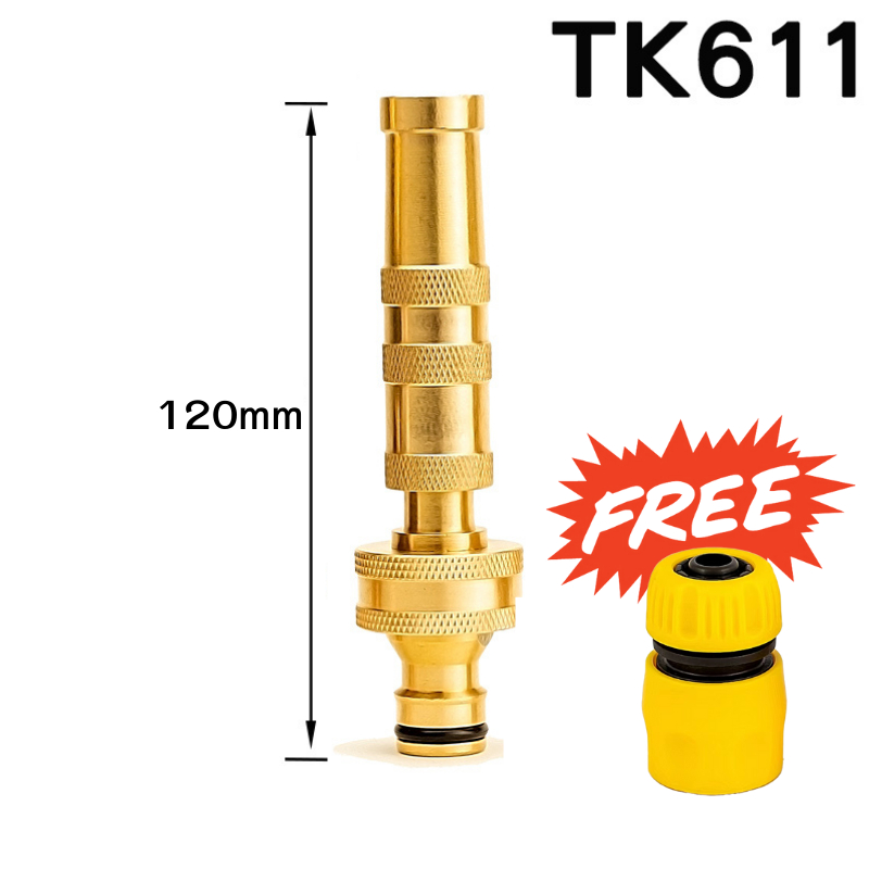 tk611-หัวฉีดน้ำทองเหลือง-ทองเหลืองแท้-สายยาง-หัวฉีดน้ำ-ที่ฉีดน้ำ-ปรับน้ำได้-พร้อมส่ง