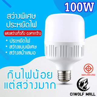 หลอดไฟLED HighBulb100W แสงขาว Light หลอดไฟLED ขั้วE27หลอดไฟขั้วE27 100W แสงขาว