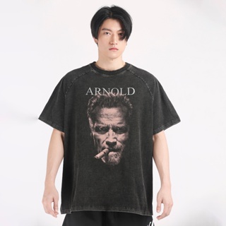 Musculo เสื้อยืดโอเวอร์ไซส์ฟอกวินเทจสกรีนลาย