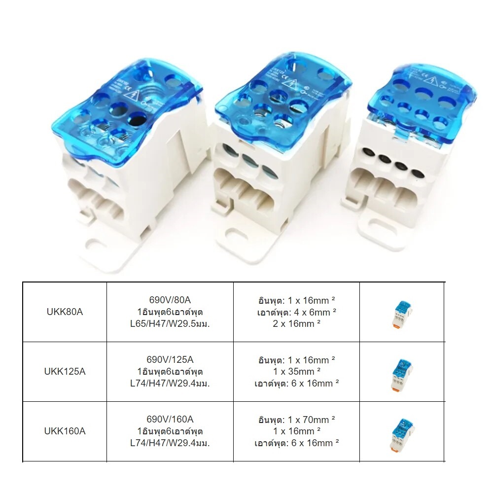 อุปกรณ์เชื่อมต่อสายไฟ-ukk-80a-125a-160a-ใช้กระจายสายเมนไฟฟ้า