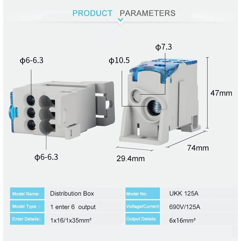 อุปกรณ์เชื่อมต่อสายไฟ-ukk-80a-125a-160a-ใช้กระจายสายเมนไฟฟ้า