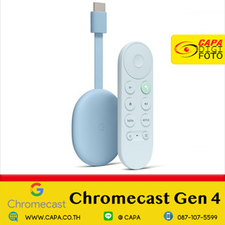 Google Chromecast Gen 4 with Google TV - Streaming Entertainment in 4K HDR - Sky Blue