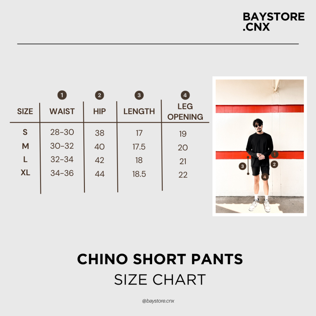 baystore-กางเกงขาสั้นผ้าชิโน่-รุ่น-size
