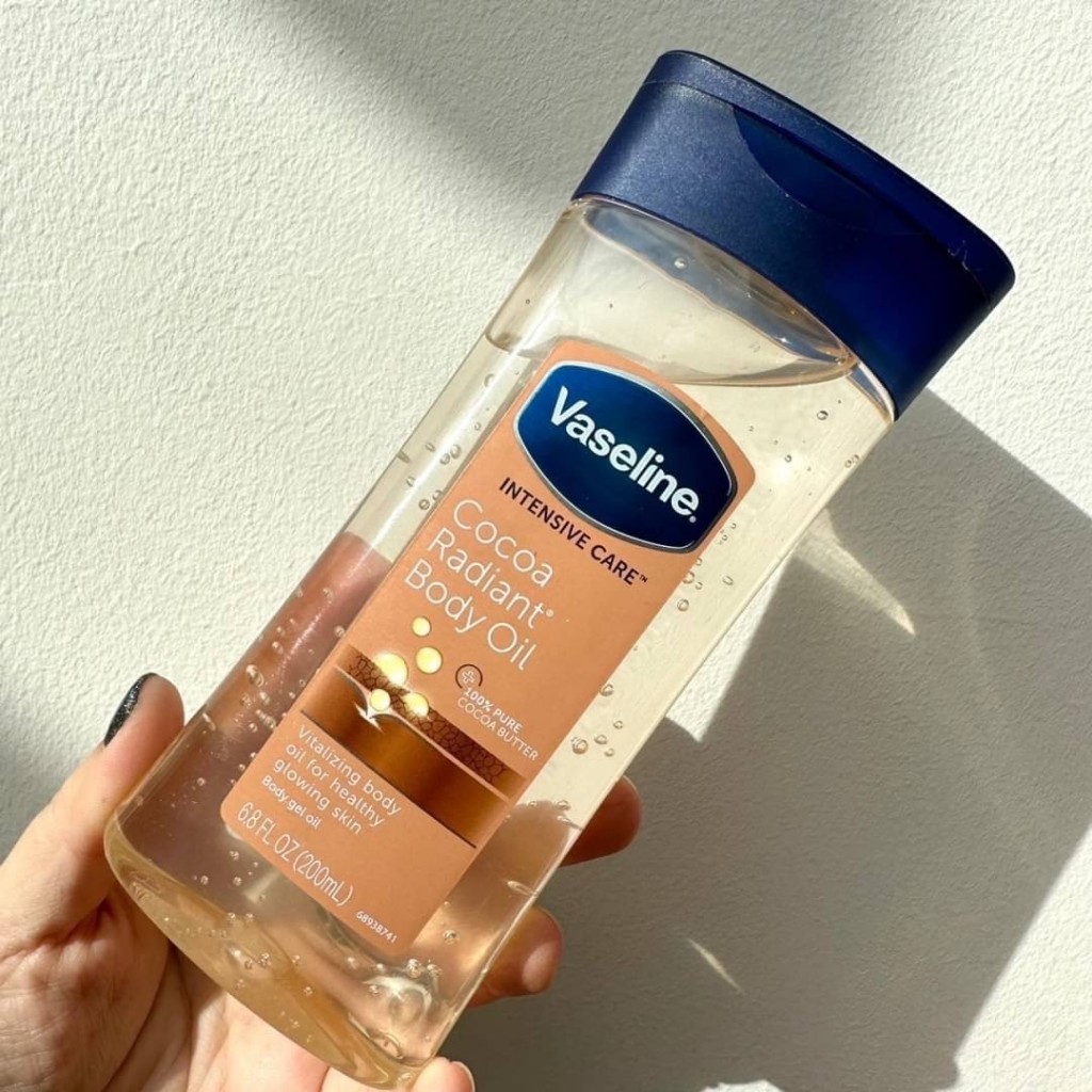 Vaseline Intensive Care Cocoa Radiant Body Gel Oil 200ml. ของแท้