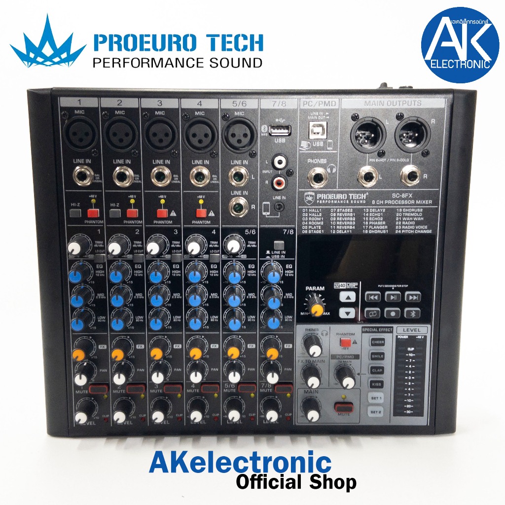 PROEUROTECH SC-8FX MIXER มิกซ์ มิกเซอร์ รุ่นใหม่ เครื่องเสียง เครื่อง ...