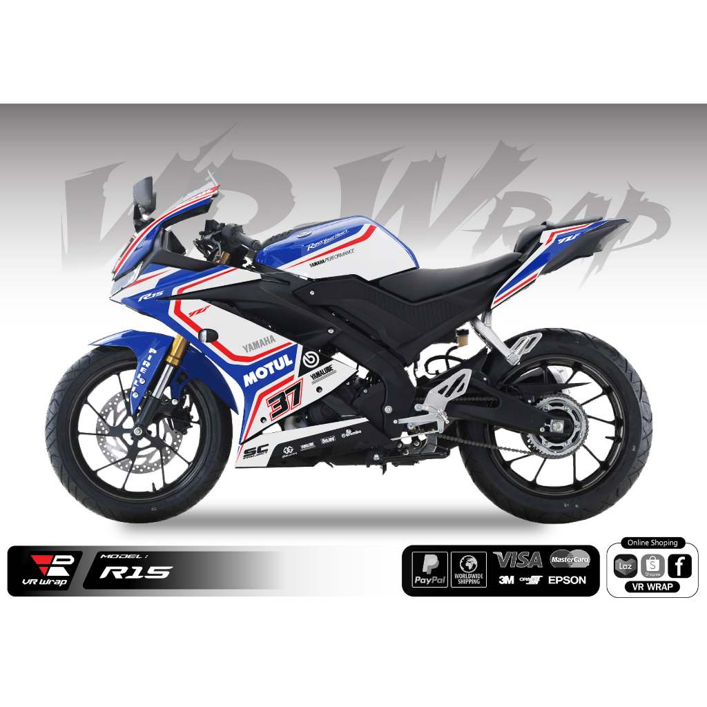 (VR wrap) สติ๊กเกอร์ kit / Yamaha R15 ลาย Racing | Shopee Thailand