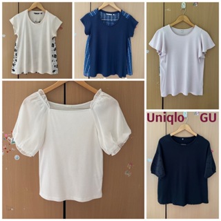 เสื้อผู้หญิง แบรนด์ Uniqlo,GU แท้💯%มือสอง⬇️รายละเอียดเพิ่มเติมด้านล่างค่ะ