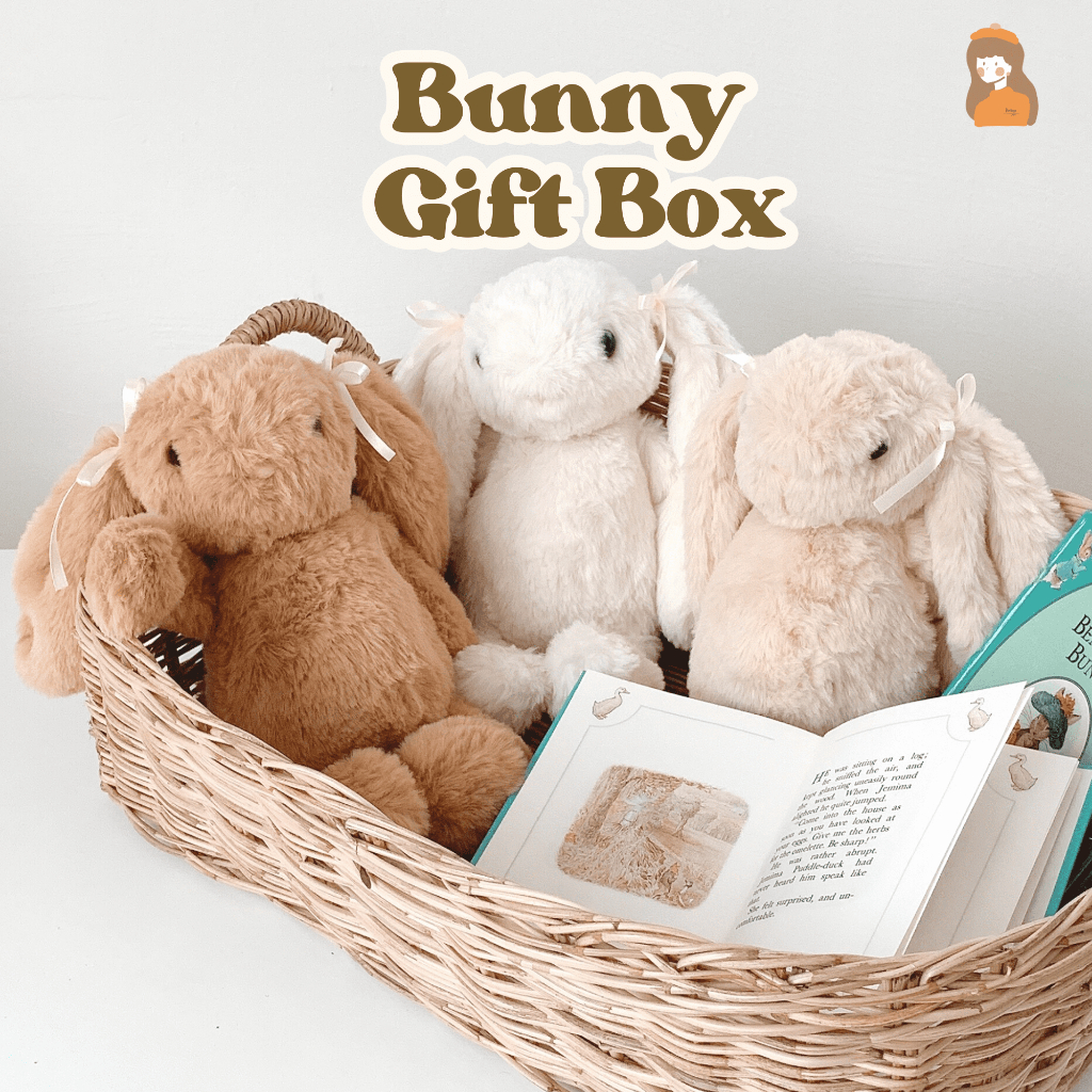 กล่องของขวัญพร้อมตุ๊กตากระต่าย-เขียนการ์ดให้ฟรี